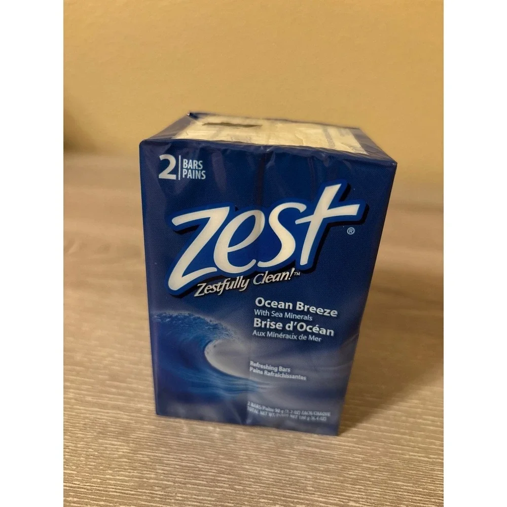 NEW Zest Ocean Breeze Bar Soap with Sea Minerals 2 Bars‎ 3.2 oz Each New Sealed